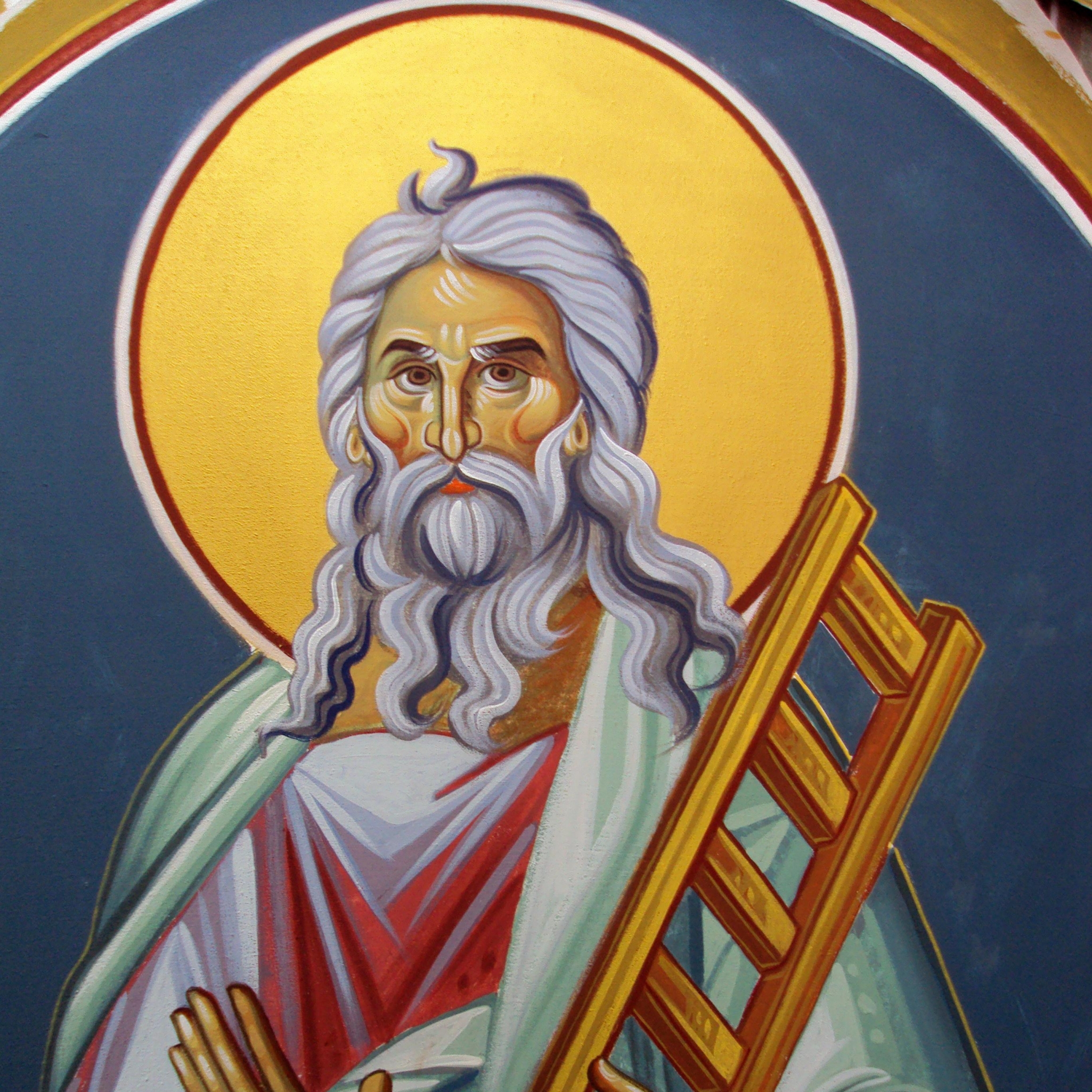Προφήτης Ιακώβ (Στηθάριο 80 cm περιφερ. άνωθεν Πλατυτέρας, σκόνες αγιογρ. σε πανί).