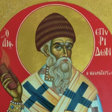Άγιος Σπυρίδων (τσουκάνικο, σκόνες αγιογ. διαστ 24X32 )χειρ. Αλιμπέρτη Αλέξανδρου