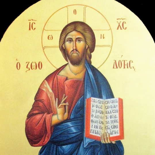 ΙΣ  ΧΣ ( Εικόνα τέμπλου,διαστ. 1 Χ 50 , χρυσό φόντο 24 κ, σκόνες αγιογρ με κόλλα )